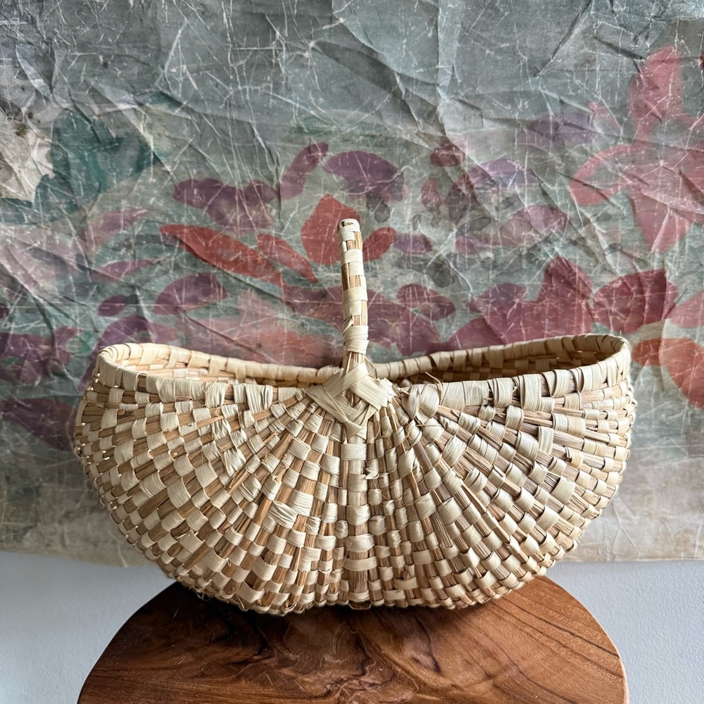 Vintage Handwoven Natural Egg Basket